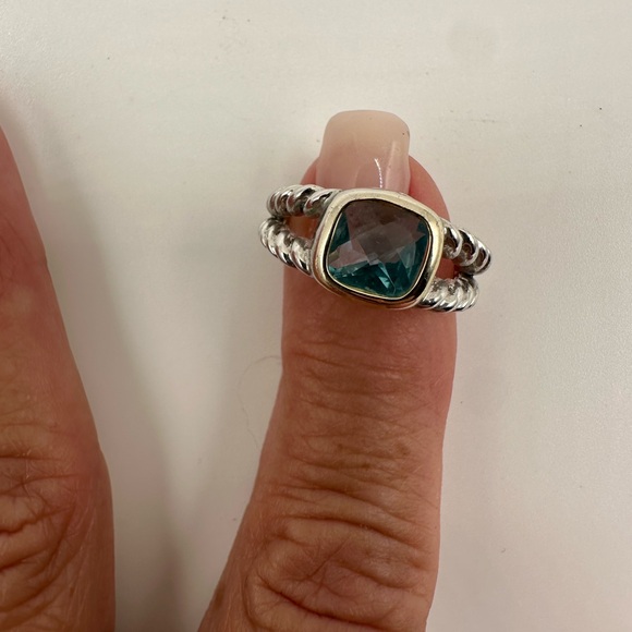 Artisan Jewelry - Artisan Silver Ring with Teal Gemstone - Size 7